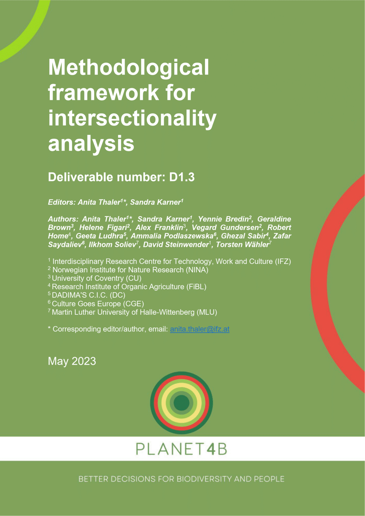 Methodological Framework For Intersectionality Analysis - PLANET4B ...